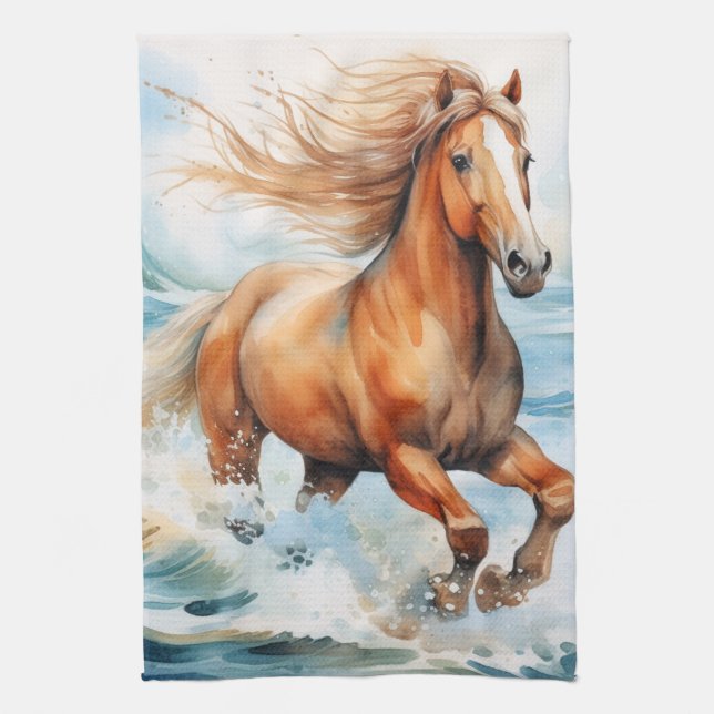 Linge De Cuisine Running Horse (Vertical)
