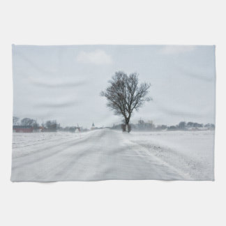 Linge De Cuisine Rural winter road