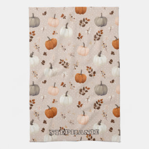 Linge De Cuisine Russe Citrouilles d'automne et feuilles d'automne