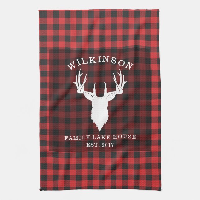 Linge De Cuisine Russe Rouge Buffalo Famille Plaid Lake (Vertical)