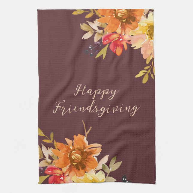 Linge De Cuisine Rustic Floral Friendsgiving  (Vertical)