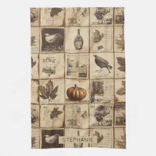 Linge De Cuisine Rustique Automne Ephemera Collage   Terre chaude (