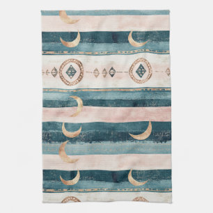 Linge De Cuisine Rustique Céleste Rayure Lune Soleil Terestre (10)