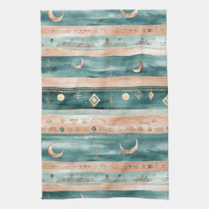 Linge De Cuisine Rustique Céleste Rayure Lune Soleil Terestre (9)