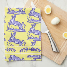 Rustique Jaune & Bleu Pays Lapin Français Joli