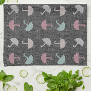 Linge De Cuisine Rustique Urbain Rainy Day Parapluies Motif