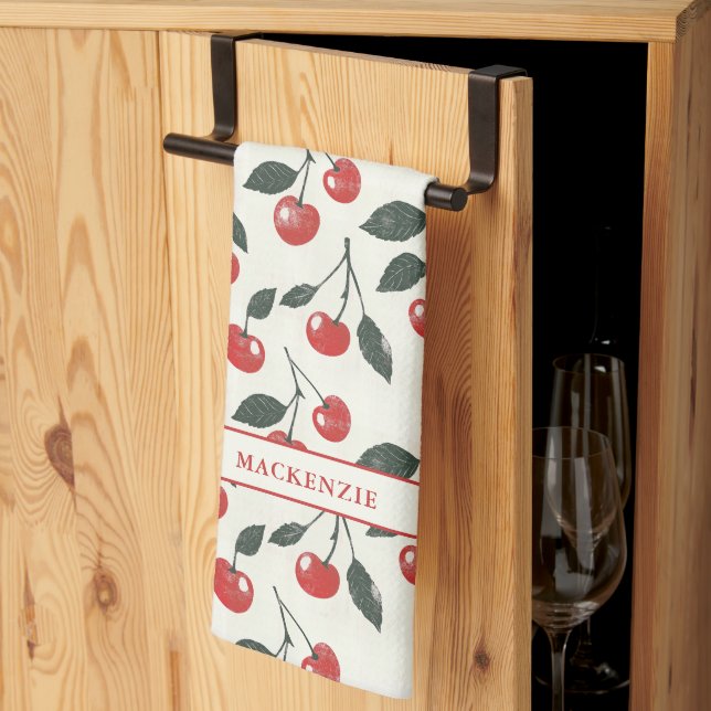 Linge De Cuisine Rustique Vintage Cherry Motif (Pliage en tiers)