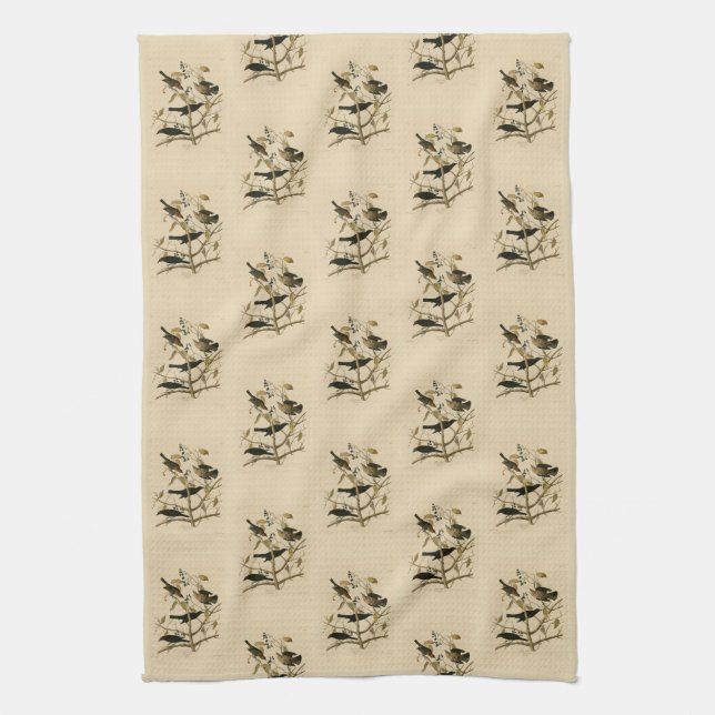 Linge De Cuisine Rusty Grakle (Grackle) Audubon's Birds of America  (Vertical)