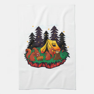 Linge De Cuisine S’more de plaisir avec cet écureuil de camping