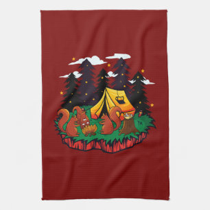 Linge De Cuisine S’more de plaisir avec cet écureuil de camping
