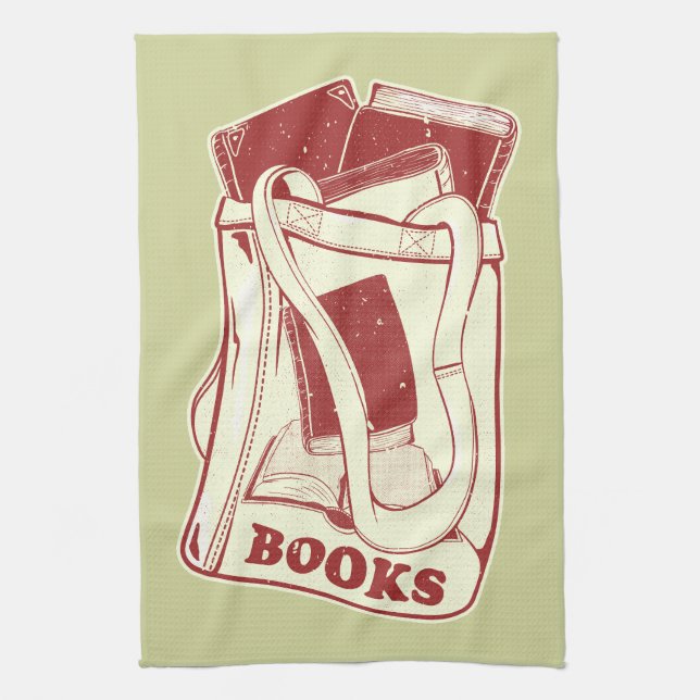 Linge De Cuisine Sac de livres que j'aime lire (Vertical)