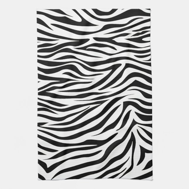 Linge De Cuisine Safari noir Zebra (Vertical)