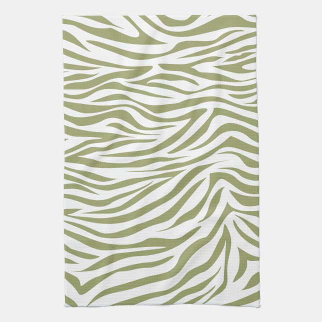 Linge De Cuisine Safari vert Zebra (Vertical)