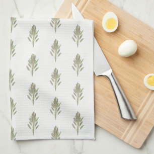 Linge De Cuisine Sage Green Botanique plante aquarelle cuisine