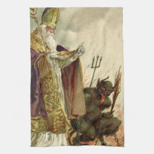 Linge De Cuisine Saint Nicolas Krampus Prêtre de la fourche