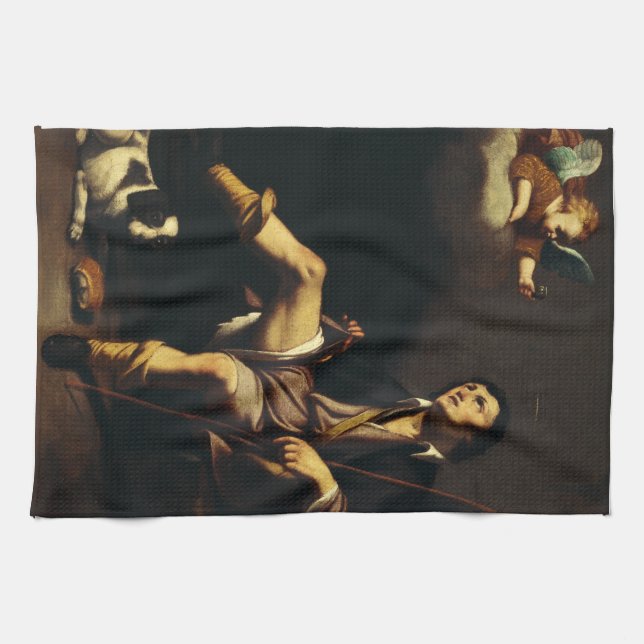 Linge De Cuisine Saint Roch et l'Ange par Guy François (Horizontal)