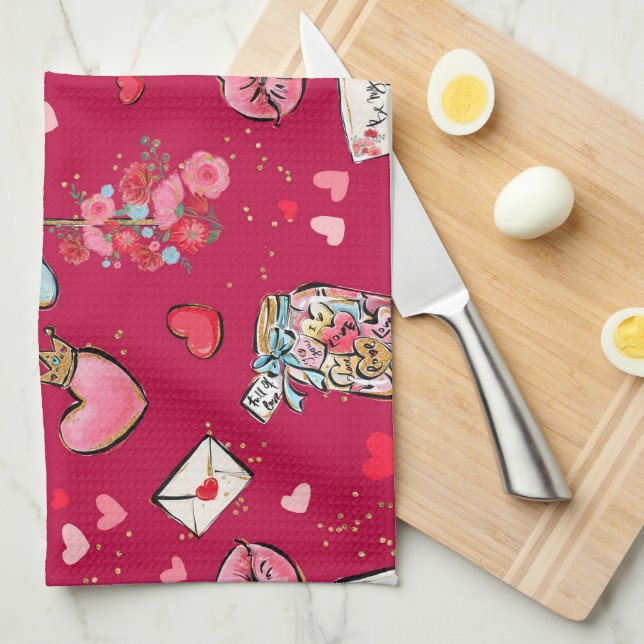 Linge De Cuisine Saint-Valentin (Quart Plié)