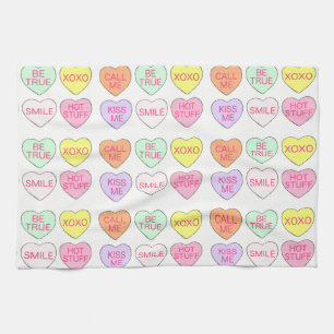 Linge De Cuisine Saint Valentin Candy Coeurs de conversation