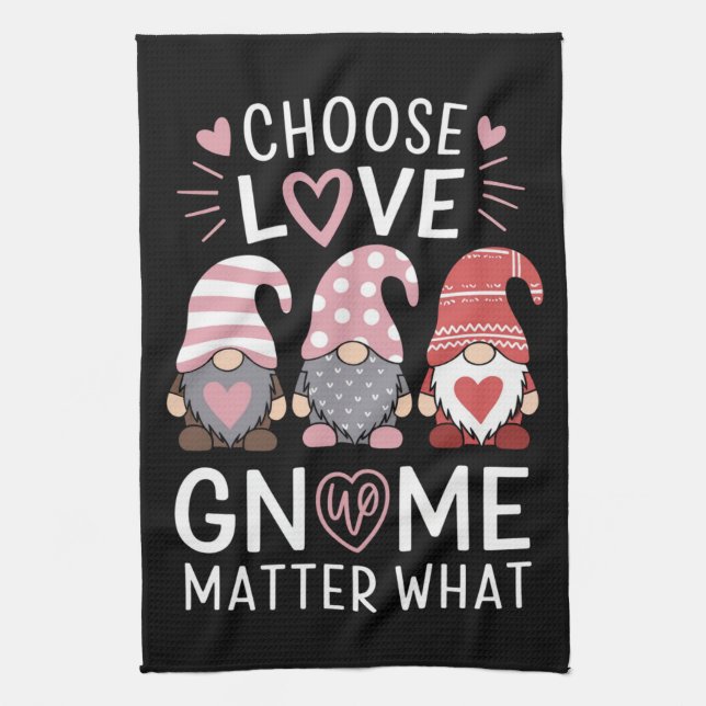 Linge De Cuisine Saint-Valentin Choisissez l'amour Gnome importe qu (Vertical)