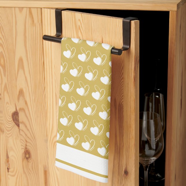 Linge De Cuisine Saint-Valentin Coeurs Tordus (Pliage en tiers)