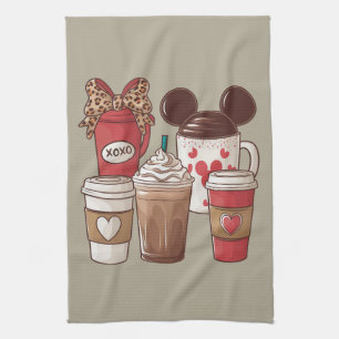 Linge De Cuisine Saint-Valentin Drôle Latte Amateur de Café