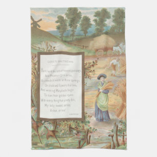 Linge De Cuisine Saint-Valentin Rétro Vintage, Paysage de Campagne