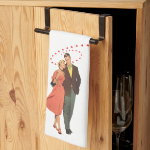 Linge De Cuisine Saint Valentin vintage, Coeurs Romantiques Floatin