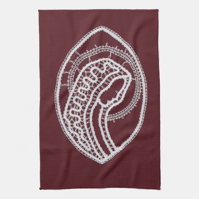 Linge De Cuisine Sainte Vierge Marie, dentelle (Vertical)