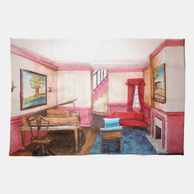 Linge De Cuisine Salon de style fédéral Accueil Américain MoJo Cuis (Horizontal)