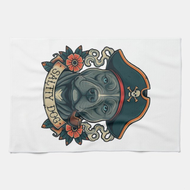 Linge De Cuisine Salty Dog Pitbull (Horizontal)