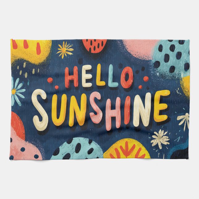 Linge De Cuisine Salutation joyeuse "Bonjour Sunshine" (Horizontal)