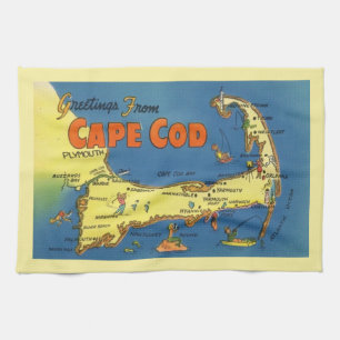 Linge De Cuisine Salutations de la carte de Cape Cod