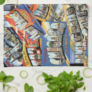 Linge De Cuisine Salutations vintages de ... Collage de cartes post