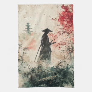 Linge De Cuisine Samouraï silencieux Forêt cramoisie (1)