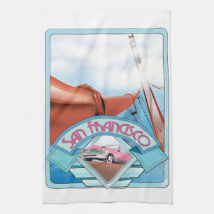 Linge De Cuisine San Francisco, États-Unis, affiche de voyage