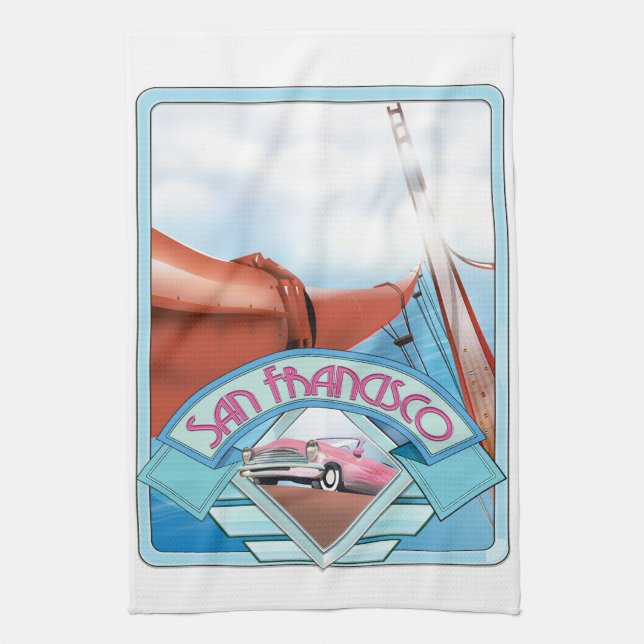 Linge De Cuisine San Francisco, États-Unis, affiche de voyage (Vertical)