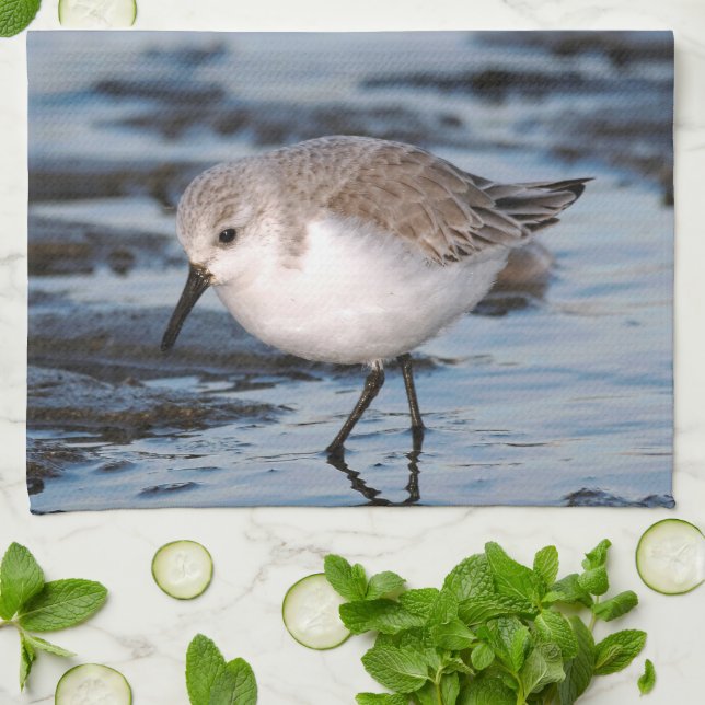 Linge De Cuisine Sanderling Flâner sur une plage d'hiver (Plié)