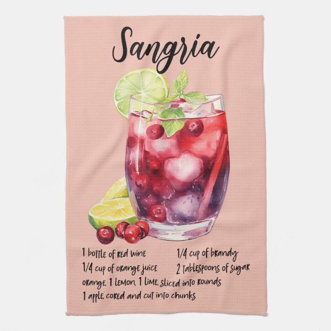 Linge De Cuisine Sangria Cocktail Recette (Vertical)