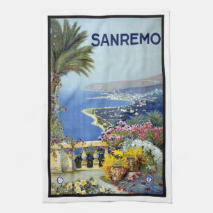 Linge De Cuisine Sanremo, Italie, Riviera italienne Art Vintage voy