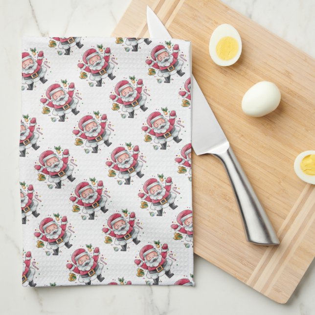 Linge De Cuisine Santa Claus (Quart Plié)