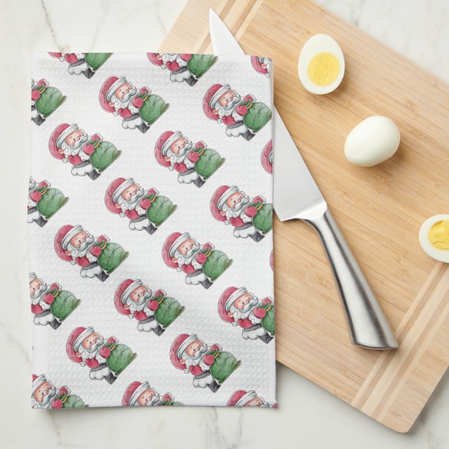 Linge De Cuisine Santa Claus (Quart Plié)