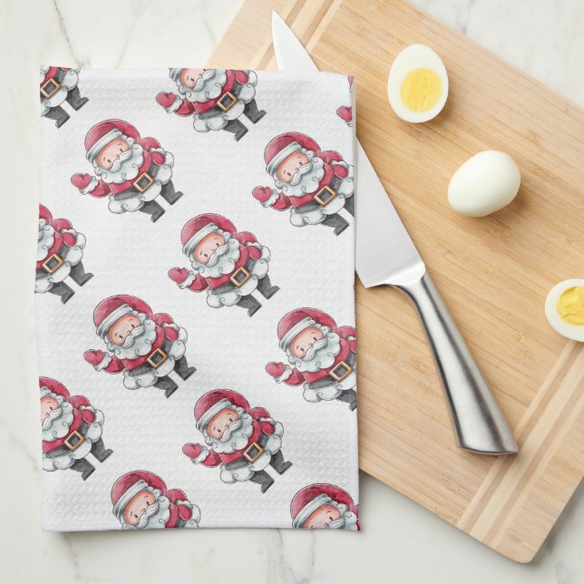 Linge De Cuisine Santa Claus (Quart Plié)