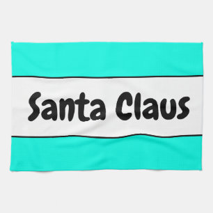 Linge De Cuisine SANTA CLAUS Fun Festin Monnaie Lumineuse Blancs