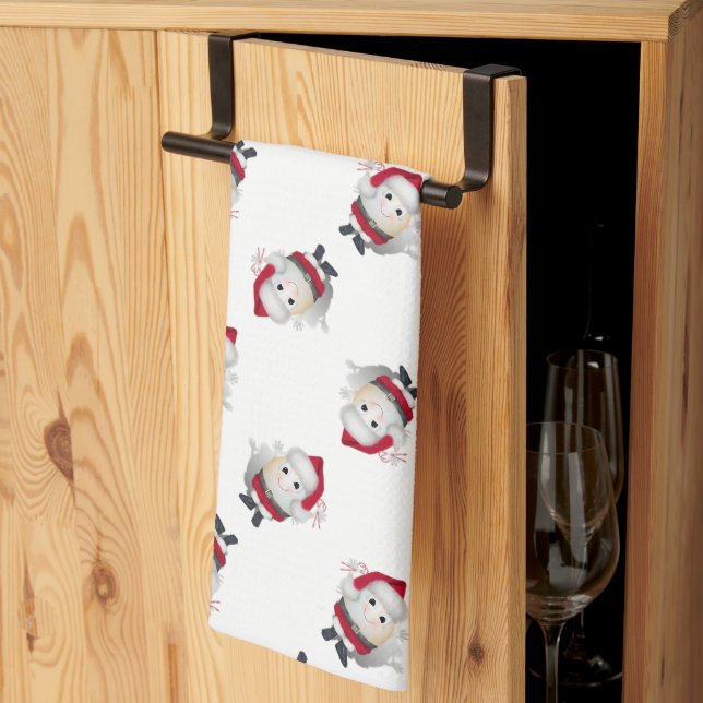 Linge De Cuisine Santa Egg Christmas (Pliage en tiers)