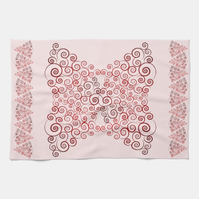 Linge De Cuisine Sapin de Noël Curleque Rouge (Horizontal)
