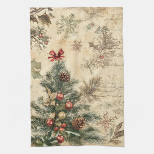 Linge De Cuisine Sapin de Noël et ornement vintage (3)
