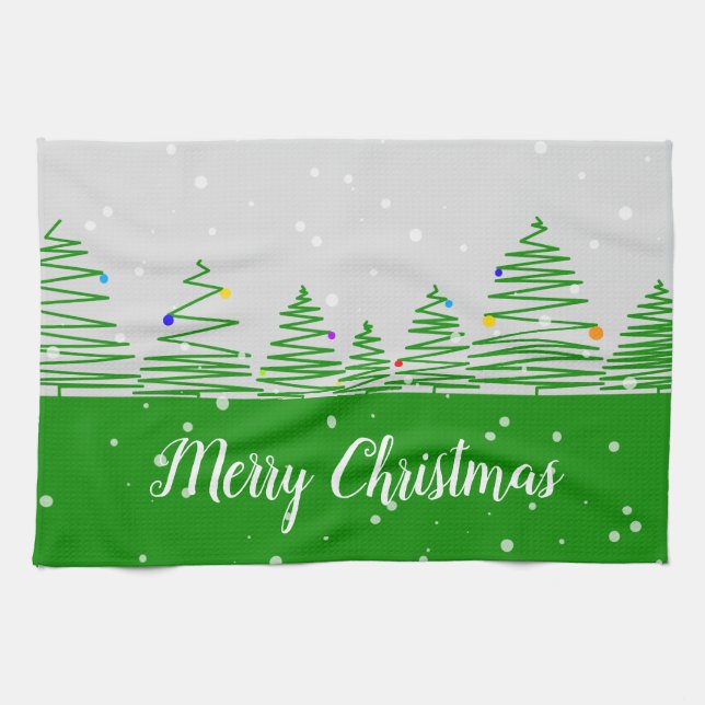 Linge De Cuisine Sapins de Noël (Horizontal)