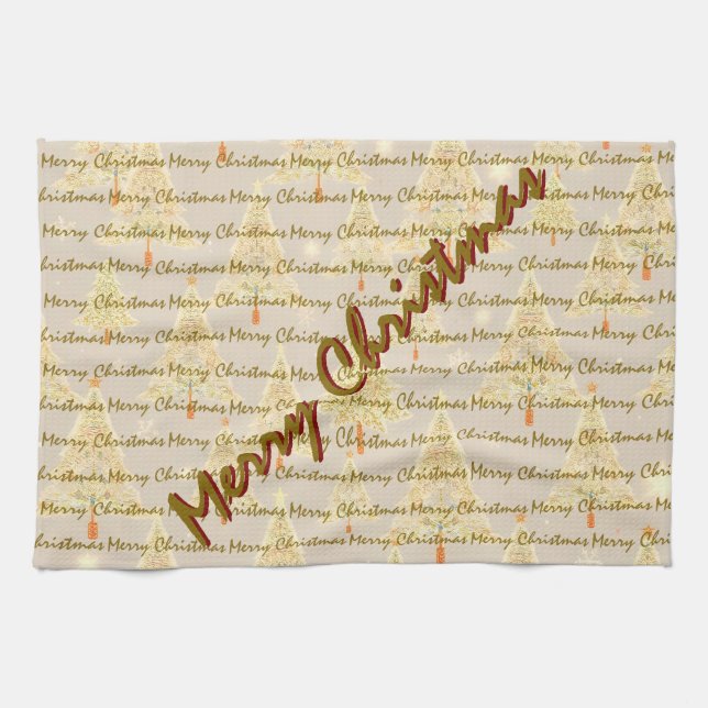 Linge De Cuisine Sapins de Noël Luxueux Modernes Noël (Horizontal)