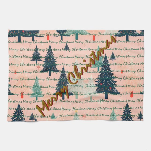 Linge De Cuisine Sapins de Noël Luxueux Tendance (Horizontal)