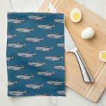 Linge De Cuisine Saumon Motif de natation PNW Pêche poisson<br><div class="desc">Décorez votre cuisine avec cette serviette d'art cool. Faites un grand cadeau de ménage,  d'anniversaire ou de mariage! Vous pouvez le customiser et ajouter du texte. Consultez ma boutique pour plus de couleurs et de motifs !</div>